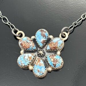 NWT Genuine Golden Hills Sterling Silver Floral Pendant Necklace